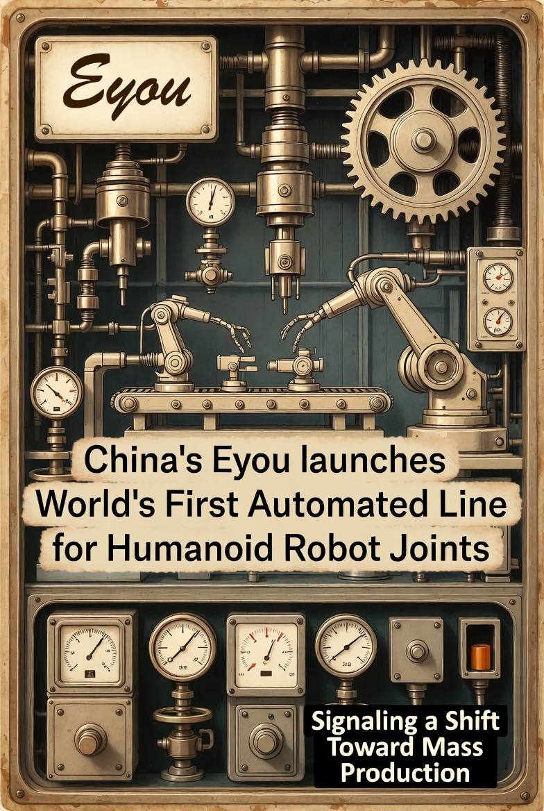 Drawing of Chinese robots in steampunk style.